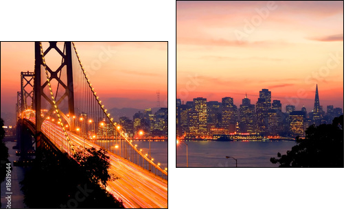 San Francisco Sunset - Two-piece canvas, Diptych