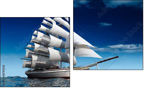 Sailing ship - Two-piece canvas, Diptych