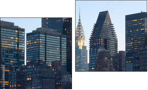 Skyline of midtown Manhattan in New York City - Two-piece canvas, Diptych