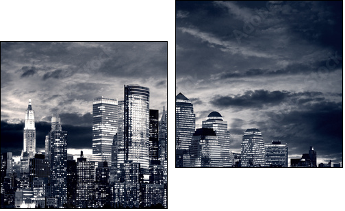 New York City Downtown from Jersey side. - Two-piece canvas, Diptych