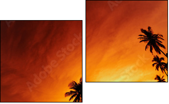 Tropical beach at sunset - Two-piece canvas, Diptych
