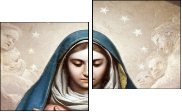 Medieval Madonna Painting - Two-piece canvas, Diptych
