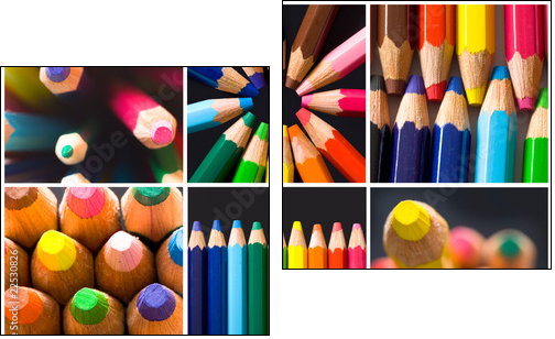 collage of colorful pencils - Two-piece canvas, Diptych