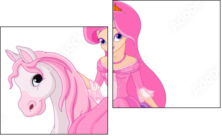 Princess riding horse - Two-piece canvas, Diptych