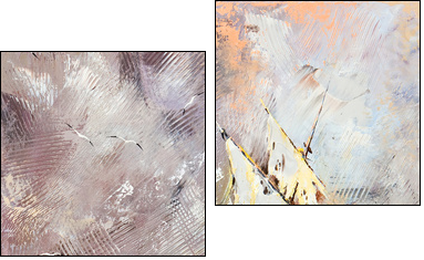 Sailing vessel in a stormy sea - Two-piece canvas, Diptych