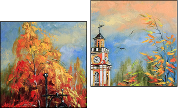 Ancient Vitebsk in the autumn - Two-piece canvas, Diptych