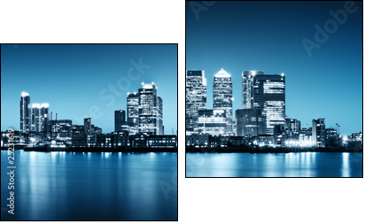 Panoramic picture of Canary Wharf view from Greenwich. - Two-piece canvas, Diptych