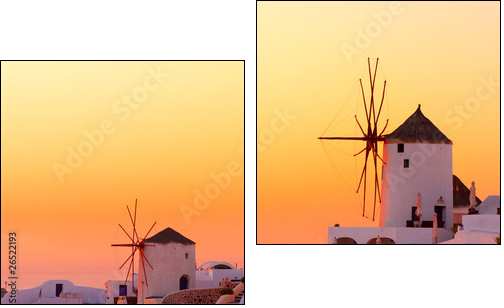 Santorini sunset - Two-piece canvas, Diptych