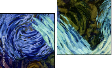 Abstract impressionism painting in Vincent Van Gogh style imitation. Art design background pattern for artistic creative printing production. Wall poster or canvas print template for interior decor. - Two-piece canvas, Diptych