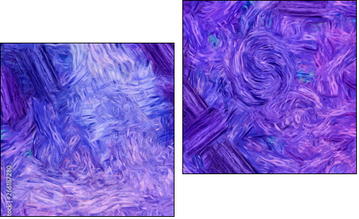 Abstract texture background. Digital painting in Vincent Van Gogh style artwork. Hand drawn artistic pattern. Modern art. Good for printed pictures, postcards, posters or wallpapers and textile print. - Two-piece canvas, Diptych