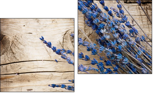 Lavender over wood background.With copy-space - Two-piece canvas, Diptych