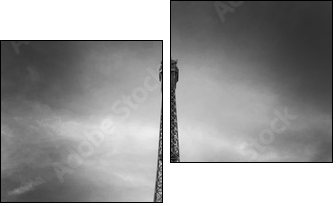Tour Eiffel et voiture rouge- Paris - Two-piece canvas, Diptych