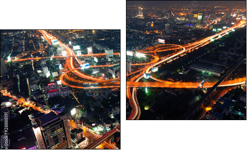 Autoroute Ã©changeur Bangkok, ThaÃ¯lande - Two-piece canvas, Diptych