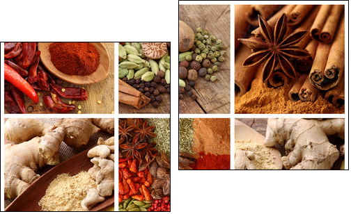 Spices collage - Two-piece canvas, Diptych