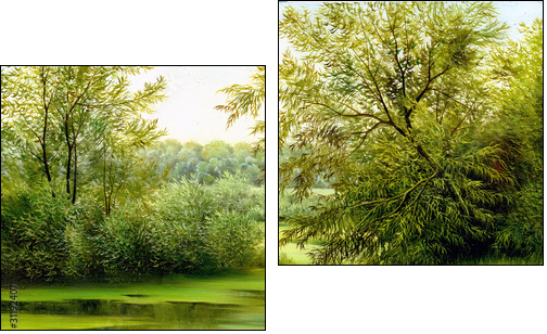 Wood lake - Two-piece canvas, Diptych