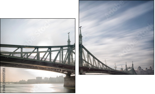 bridge in budapest - Two-piece canvas, Diptych