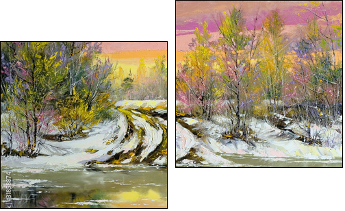 Spring high water - Two-piece canvas, Diptych