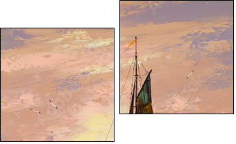 Sailing boat - Two-piece canvas, Diptych