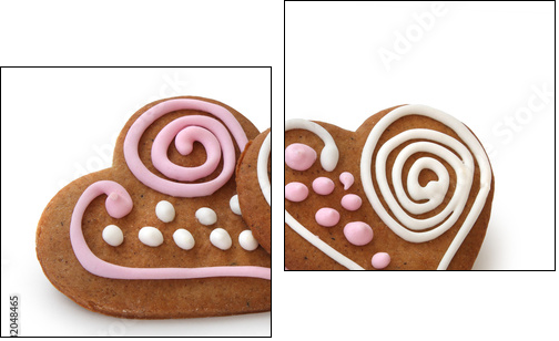 Heart shape ginger breads - Two-piece canvas, Diptych