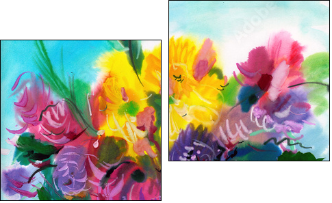 Wild flowers - Two-piece canvas, Diptych