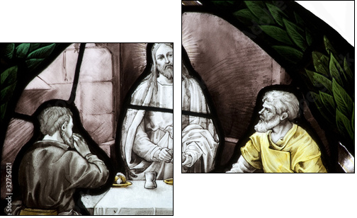 Last supper stained glass - Two-piece canvas, Diptych