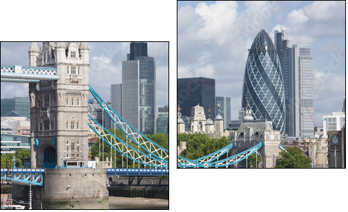 Tower Bridge and the Gherkin - Two-piece canvas, Diptych