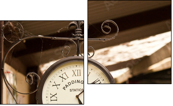 Railway clock - Two-piece canvas, Diptych