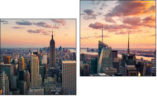 New York Empire state building Times square - Two-piece canvas, Diptych