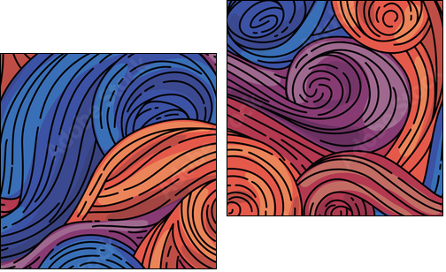 Seamless vector pattern. Van Gogh style - Two-piece canvas, Diptych