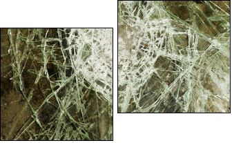 Glass cracked broken - Two-piece canvas, Diptych