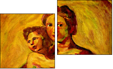 Madonna and Child Painting - Two-piece canvas, Diptych
