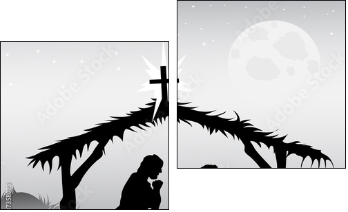 nativity scene,vector - Two-piece canvas, Diptych