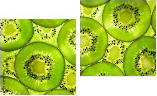 Fresh Kiwi pattern / background / back lit - Two-piece canvas, Diptych