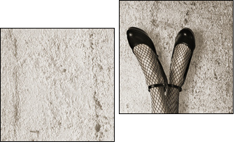 Young woman with long slim sexy legs - Two-piece canvas, Diptych