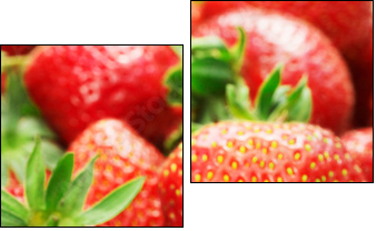 Strawberries closeup - Two-piece canvas, Diptych