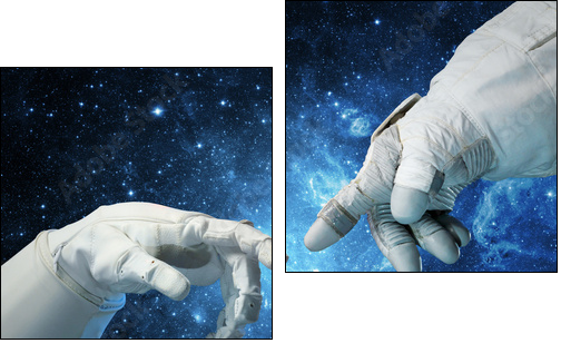 New technologies in space. Concept - Two-piece canvas, Diptych