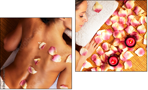 Young woman in Spa massage salon. - Two-piece canvas, Diptych