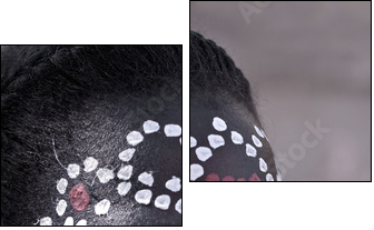 Tribal face - Two-piece canvas, Diptych