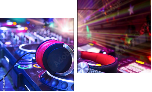 Dj mixer with headphones - Two-piece canvas, Diptych