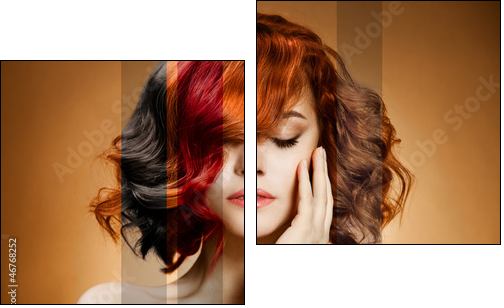 Beauty Portrait. Concept Coloring Hair - Two-piece canvas, Diptych