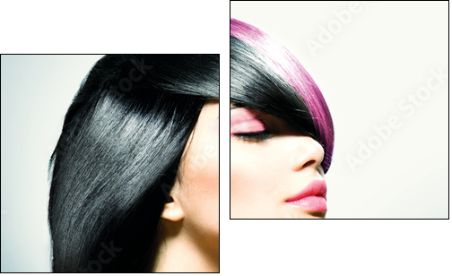 Fashion Hair. Hairstyle - Two-piece canvas, Diptych