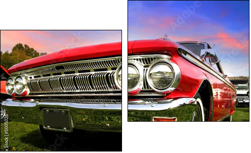 Red Muscle Car - Two-piece canvas, Diptych