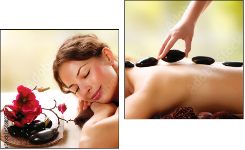 Spa Salon. Stone Massage. Dayspa - Two-piece canvas, Diptych