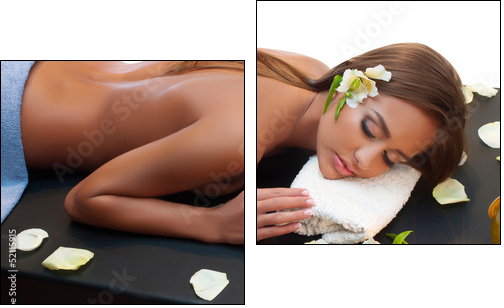female during luxurious procedure of massage - Two-piece canvas, Diptych
