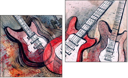 guitar music - Two-piece canvas, Diptych