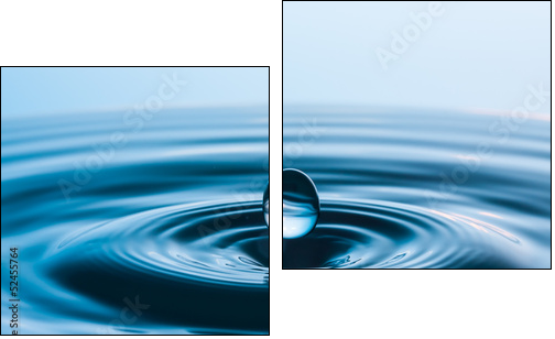 blue fall drop 37 - Two-piece canvas, Diptych