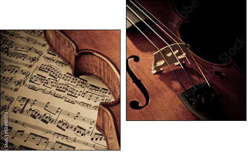 Geige mit Notenblatt - Two-piece canvas, Diptych