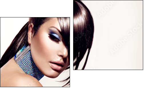 Fashion Beauty Girl. Gorgeous Woman Portrait - Two-piece canvas, Diptych