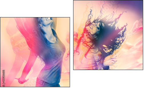 arty picture of dancing girls / disco disco 07 - Two-piece canvas, Diptych