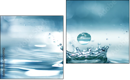 Splash water - Two-piece canvas, Diptych